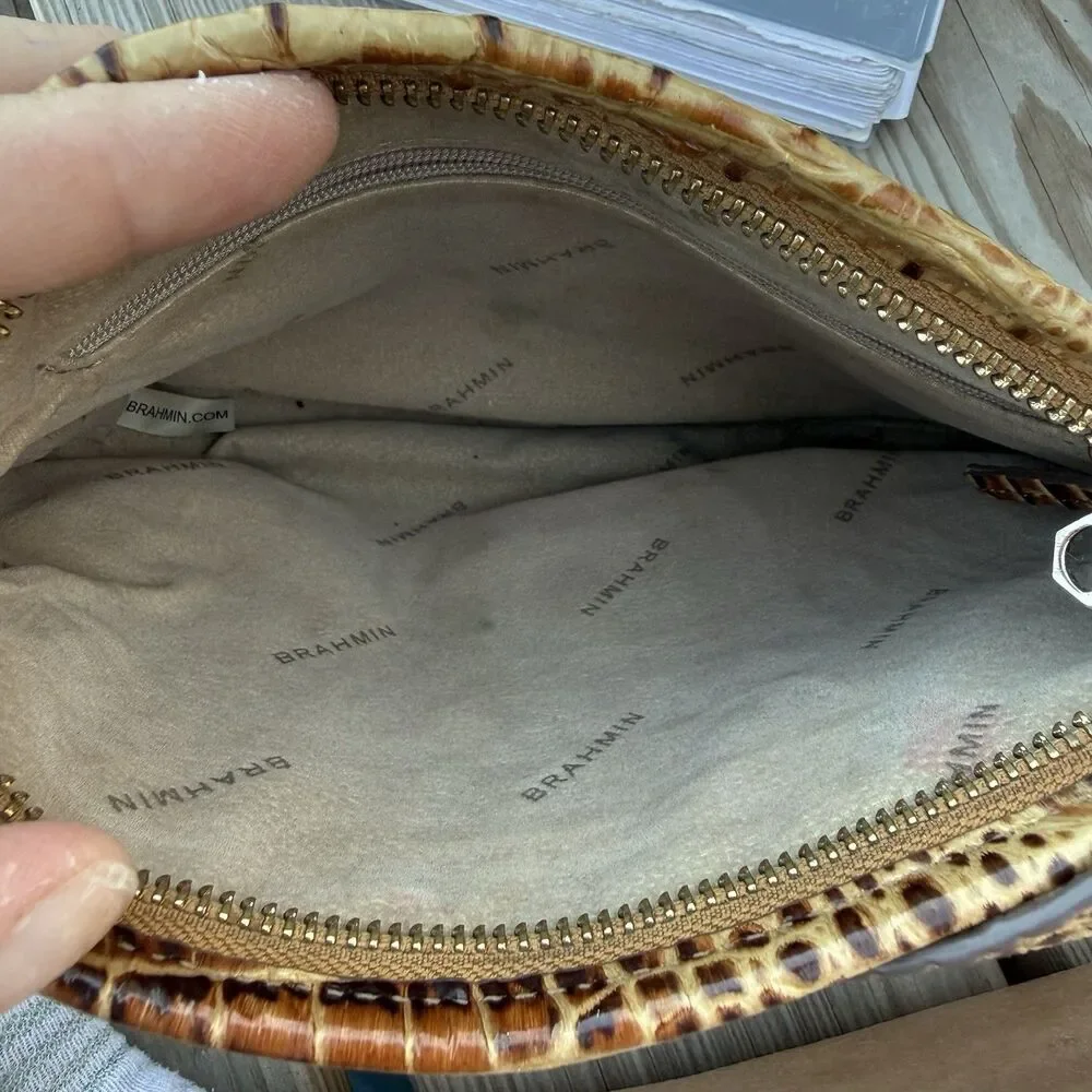 Brahmin Lorelei Shoulder Bag Genuine Leather Pecan Melbourne Small Crocodile